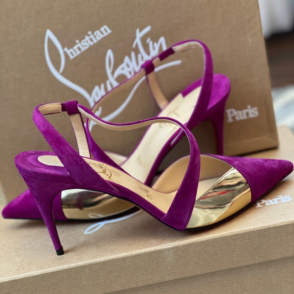 Christian Louboutin Platina 85 Slingback Pumps